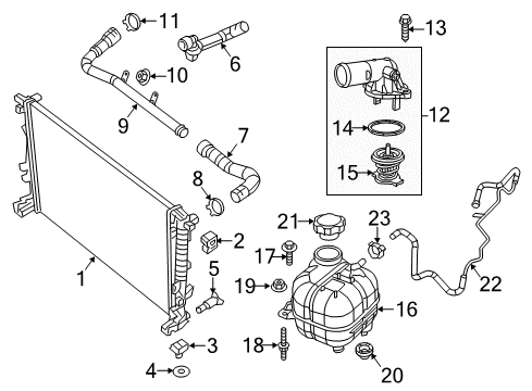 2015 Jeep Cherokee Radiator & Components Hose-COOLANT Bottle Supply Diagram for 68102158AB