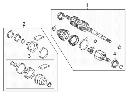 2018 Toyota Mirai Drive Axles - Front Boot Kit Diagram for 04428-62010