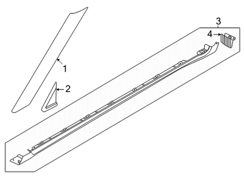 2022 Kia Carnival Exterior Trim - Pillars GARNISH ASSY-DELTA R Diagram for 86210R0000