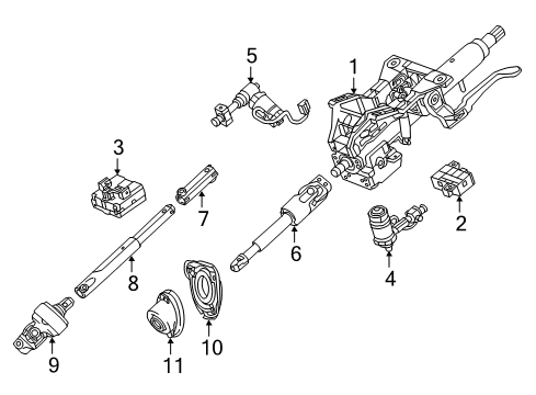 2018 Cadillac ATS Steering Column Assembly Upper Shaft Diagram for 84246535