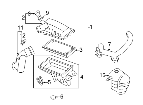 2012 Ford Escape Filters Upper Cover Diagram for 9M6Z-9661-A