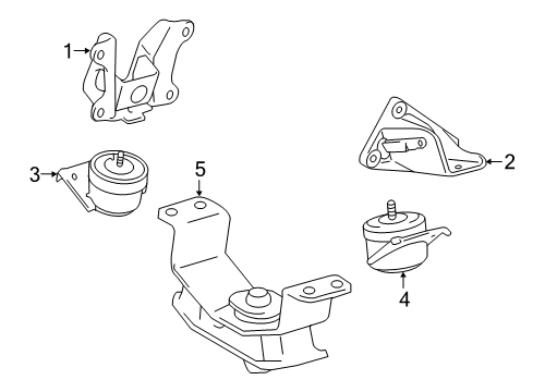 2017 Toyota Tacoma Mounts Mount Bracket Diagram for 12311-0P150