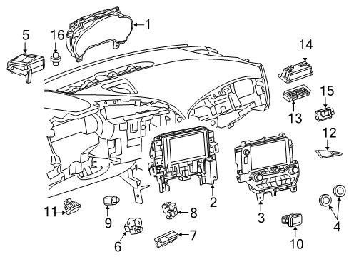 2016 Chevrolet Corvette Ignition Lock Dash Control Unit Diagram for 23145856