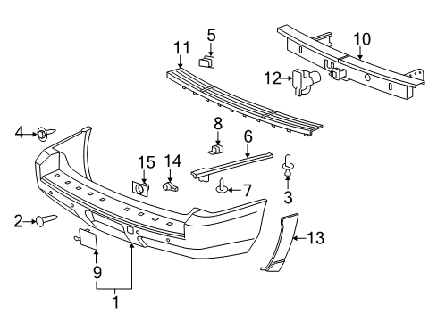 2009 Chevrolet Tahoe Rear Bumper Access Cover Diagram for 15811584