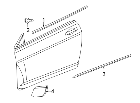 2014 Chrysler 200 Exterior Trim - Door Molding-Front Door Diagram for ZH58TZZAA