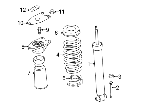 2016 BMW 340i Shocks & Components - Rear Rear Shock Absorber Diagram for 33526873799