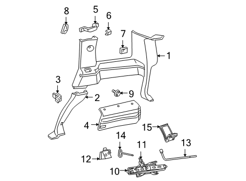 1995 Chevrolet Blazer Interior Trim - Quarter Panels Handle Asm-Asst *Medium Gray Diagram for 15686615