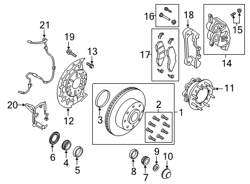 2019 Ford F-350 Super Duty Front Brakes Indicator Diagram for F4UZ-2C182-CA