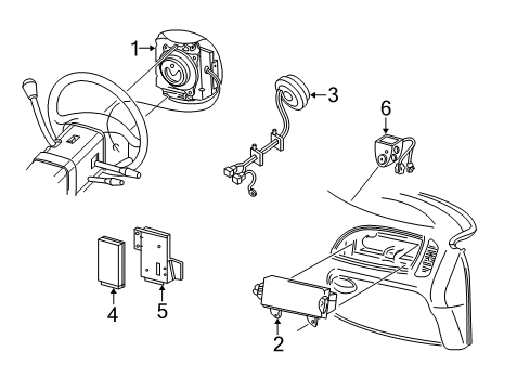 2003 Ford Excursion Air Bag Components Clock Spring Diagram for 2C7Z-14A664-AC