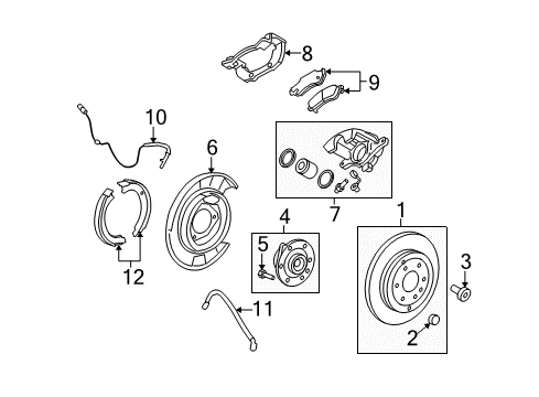 2008 Buick Enclave Anti-Lock Brakes Electronic Traction Control Brake Pressure Modulator Valve Kit Diagram for 19416851