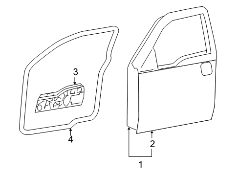 2006 Ford F-150 Front Door Weatherstrip On Body Diagram for 7L3Z-1520708-A