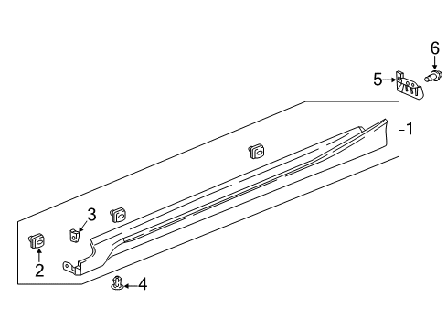 2018 Honda Accord Exterior Trim - Pillars, Rocker & Floor Strake, R. RR. Diagram for 74475-TVA-A00