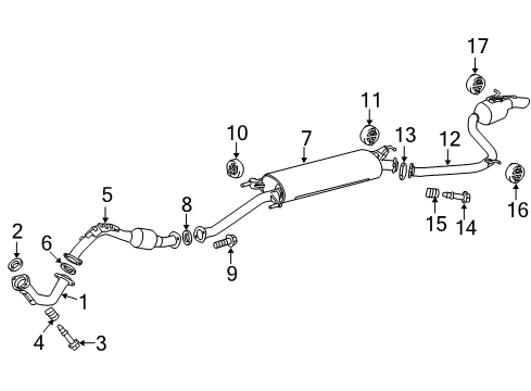 2016 Toyota RAV4 Exhaust Components Intermed Pipe Diagram for 17402-0V010