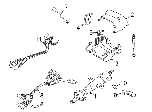 1999 Buick Regal Gear Shift Control - AT Column Asm, Steering Diagram for 26084908