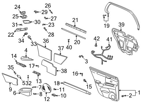 2004 Cadillac DeVille Interior Trim - Rear Door Switch Asm-Passenger Seat Heater *Tuxedo Blue Diagram for 25741408