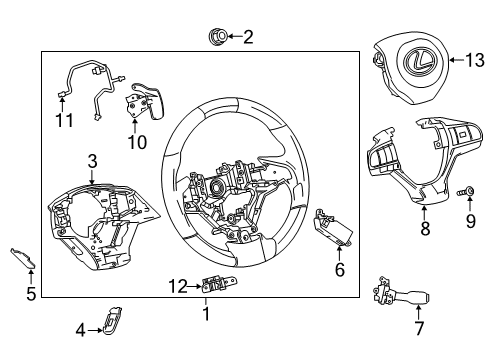2022 Lexus RX350L Steering Wheel & Trim Switch Assembly, Transmission Diagram for 84610-48060