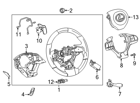 2022 Lexus RX350L Steering Wheel & Trim Wire, Switch Diagram for 84523-48010