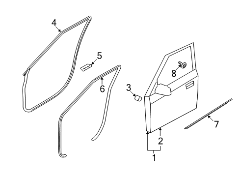 2011 Kia Soul Front Door WEATHERSTRIP Assembly-Front Door Side Diagram for 821302K001