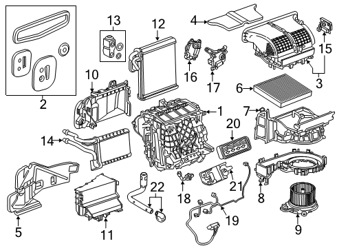 2021 Cadillac XT4 HVAC Case Seal Kit Diagram for 84445324