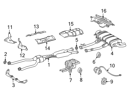 2021 Lexus LC500 Exhaust Components INSULATOR Sub-Assembly Diagram for 58042-11021