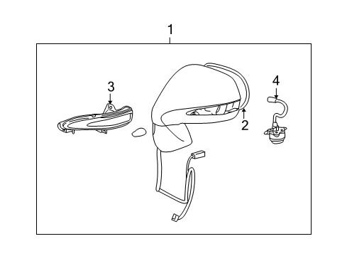 2011 Lexus RX350 Parking Aid Mirror Assy, Outer Rear View, RH Diagram for 87910-0E041-J0