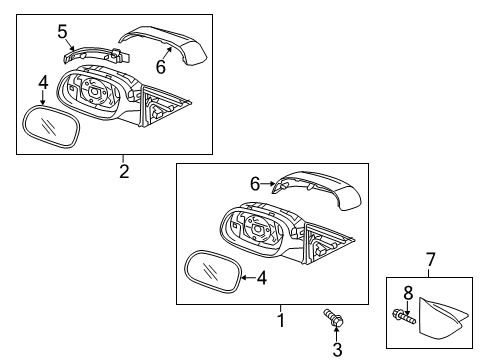2019 Kia Soul Outside Mirrors Outside Rear View Mirror Assembly, Left Diagram for 87610B2440
