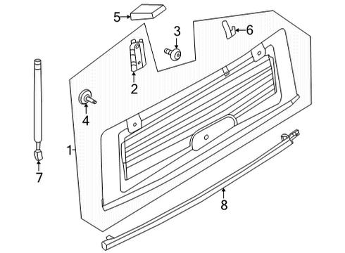 2021 Ford Bronco Back Glass Connector Diagram for D8BZ-14474-E