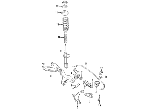 2001 Infiniti I30 Front Suspension Components, Lower Control Arm, Stabilizer Bar Bush-Stabilizer Diagram for 54613-2Y003