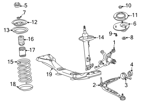 2002 BMW Z3 Front Suspension Components, Lower Control Arm, Stabilizer Bar Front Spring Strut Tower Reinforcement Diagram for 31312489795