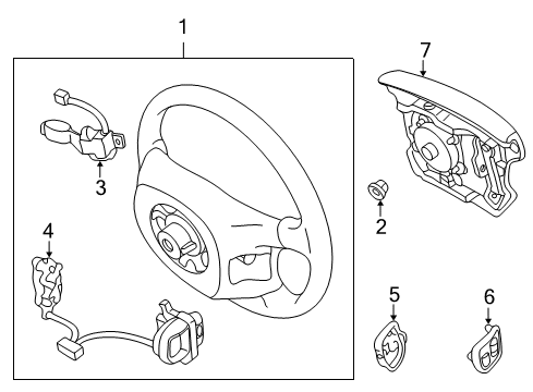 2001 Lexus LS430 Steering Column & Wheel, Steering Gear & Linkage Switch Assy, Cruise Control Main Diagram for 84630-50040