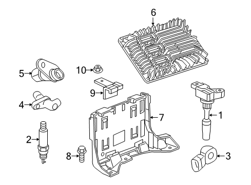 2018 Cadillac CT6 Ignition System Mount Bracket Diagram for 23433365