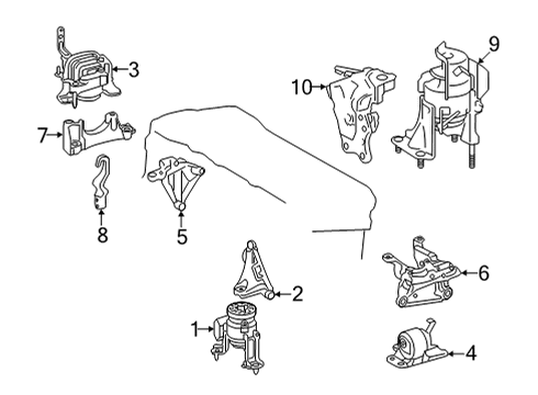 2022 Lexus NX350 Engine & Trans Mounting INSULATOR, ENGINE MO Diagram for 12361-25120