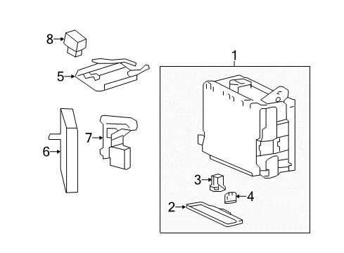 2014 Lexus LS460 Fuse & Relay Block Assembly, Driver Side Diagram for 82730-50F60
