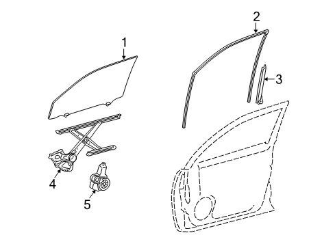 2021 Toyota 4Runner Front Door Frame Sub-Assembly, Front Door Diagram for 67403-60110