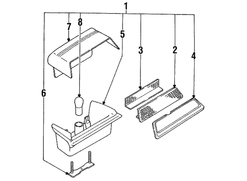 1986 Nissan Maxima High Mount Lamps Lamp ASY Stop Diagram for 26590-34E00