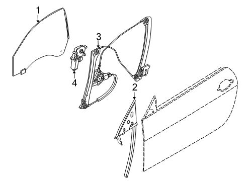 2016 BMW 650i xDrive Glass - Door Set, Fastening Parts, Power-Window Unit Diagram for 51337270735