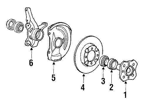 1991 Mitsubishi Mirage Front Brakes Front Brake Disc Diagram for MB618734