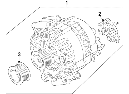 2012 BMW 750i Alternator Torx-Countersunk Screw Diagram for 11227593822