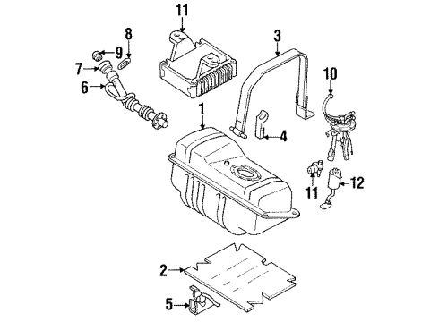 1994 Infiniti Q45 Fuel System Components Band Assy-Fuel Tank Mounting Diagram for 17406-60U00