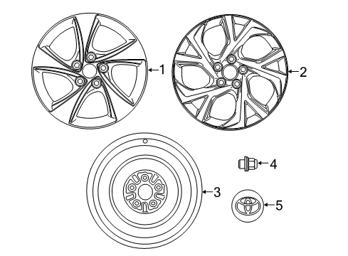 2021 Toyota C-HR Wheels Wheel, Alloy Diagram for 42611-10350