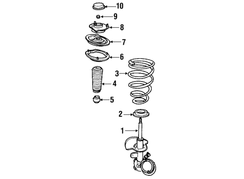 1997 Cadillac DeVille Struts & Components - Front Front Suspension Strut Assembly Left Diagram for 22064728