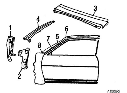 1985 Buick Skylark Cowl Arm Asm-Windshield Wiper Right Side Diagram for 20711718