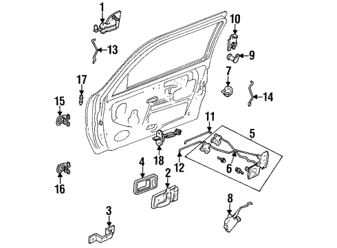 1994 Mercury Villager Front Door Latch Diagram for F4XY-1221813-B