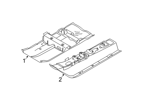 2012 Nissan Juke Pillars, Rocker & Floor - Floor & Rails Floor Front Diagram for G4320-1KDMA