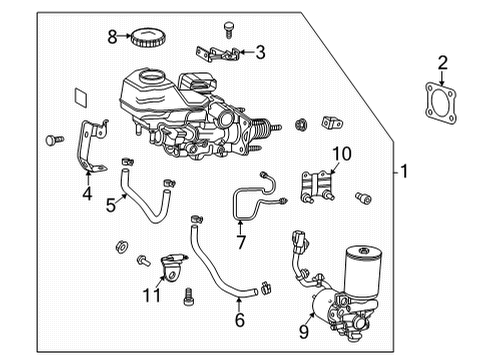2021 Toyota Venza Dash Panel Components Master Cylinder Assembly Diagram for 47050-48100
