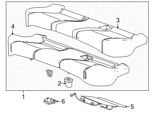 2016 Chevrolet Cruze Rear Seat Components Seat Cushion Pad Diagram for 84282995