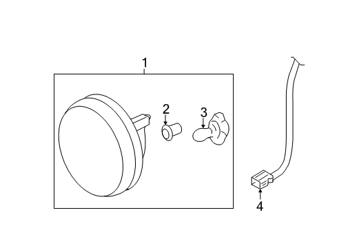 2008 GMC Sierra 2500 HD Bulbs Fog Lamp Assembly Diagram for 25866495