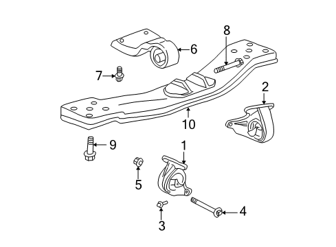 2007 Jeep Liberty Engine & Trans Mounting Support-Transmission Diagram for 52129090AC
