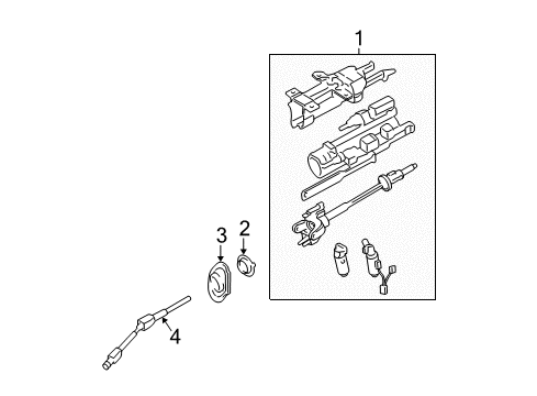 2006 Lincoln LS Steering Column & Wheel, Steering Gear & Linkage Column Assembly Diagram for 6W4Z-3C529-DA