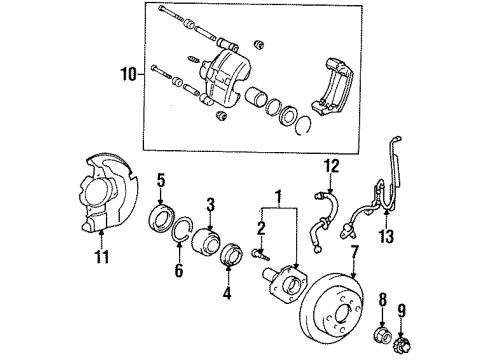 1998 Toyota Tercel Anti-Lock Brakes Relay, Skid Control Diagram for 88263-16010